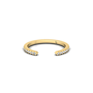 Lab Grown Diamond Open Cuff 14K White Gold Wedding Band