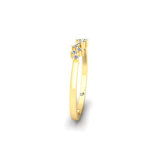 Zig Zag Lab Grown Diamond Cluster 14K White Gold Wedding Band