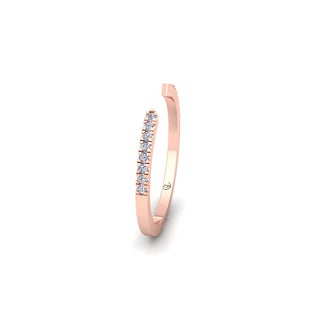 Lab Grown Diamond Open Cuff 14K White Gold Wedding Band