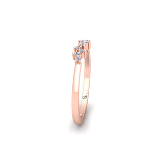 Zig Zag Lab Grown Diamond Cluster 14K White Gold Wedding Band