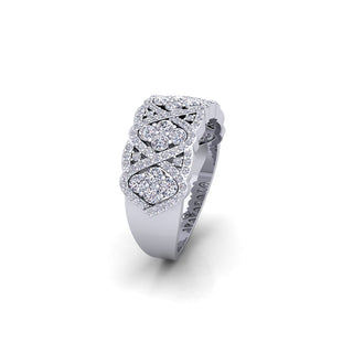 Women's Lab Grown Diamond 14K White Gold Cocktail Ring