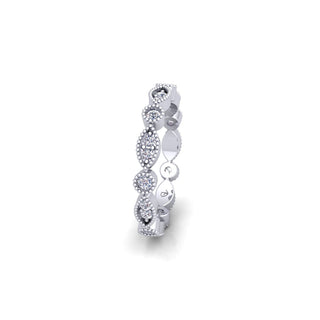 Vintage Full Eternity Lab Grown Diamond 14K White Gold Wedding Band