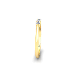Lab Grown Diamond Three Stone 14K White Gold Wedding Band