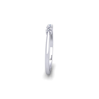 Lab Grown Diamond Three Stone 14K White Gold Wedding Band