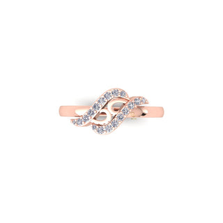 Lab Grown Diamond Swirl 14K White Gold Minimalist Ring