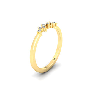 Zig Zag Lab Grown Diamond Cluster 14K White Gold Wedding Band