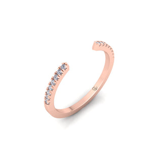 Lab Grown Diamond Open Cuff 14K White Gold Wedding Band
