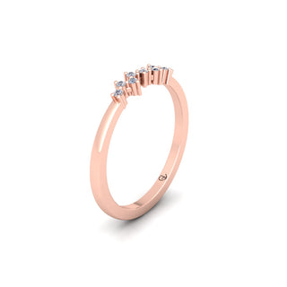 Zig Zag Lab Grown Diamond Cluster 14K White Gold Wedding Band