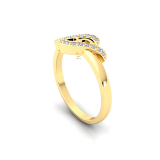 Lab Grown Diamond Swirl 14K White Gold Minimalist Ring