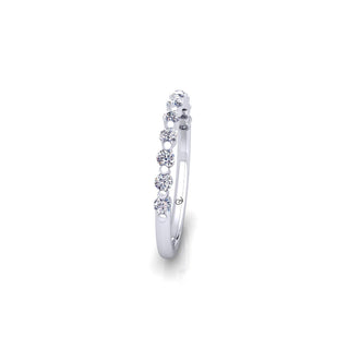 Lab Grown Diamond Half Eternity 14K White Gold Wedding Band