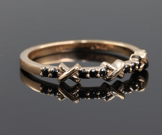 XO Half Eternity Black Moissanite Diamond Wedding Band