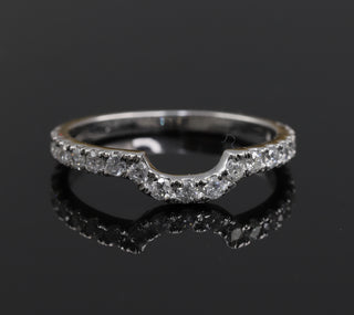 Curved Half Eternity Moissanite Diamond Wedding Band