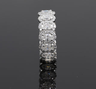 Full Eternity Oval Halo Moissanite Wedding Band