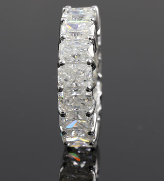 Colorless Radiant Cut Full Eternity Moissanite 14K Gold Band