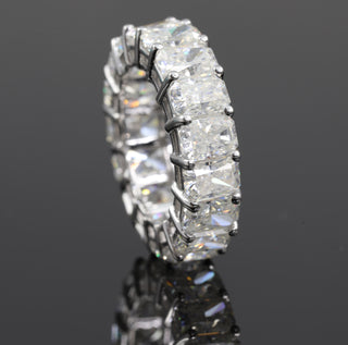 Colorless Radiant Cut Full Eternity Moissanite 14K Gold Band