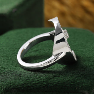 Celestial Crescent Moon and Star Moissanite Diamond Ring for Women