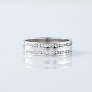 Half eternity channel setting moissanite diamond wedding band