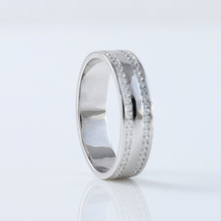 Half eternity channel setting moissanite diamond wedding band