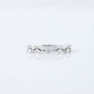 Marquise and Round Moissanite Two Raw Wedding Band