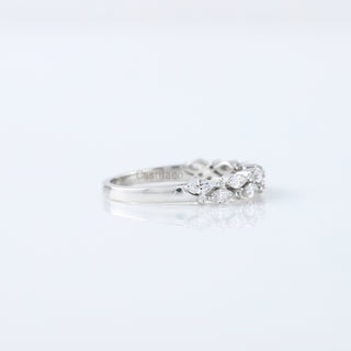 Marquise and Round Moissanite Two Raw Wedding Band