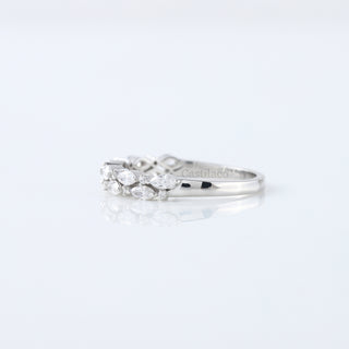 Marquise and Round Moissanite Two Raw Wedding Band