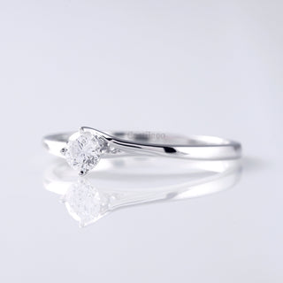 0.65 TCW Round Colorless Moissanite Solitaire 14K White Gold Promise Ring