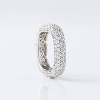 Round Moissanite Square Full Eternity Diamonds Band