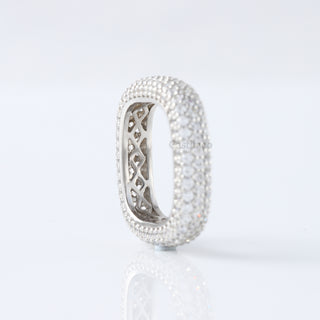 Round Moissanite Square Full Eternity Diamonds Band