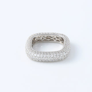 Round Moissanite Square Full Eternity Diamonds Band