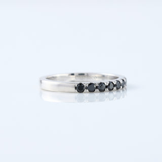 Black Moissanite Diamond 14K Gold Wedding Matching Band