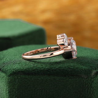 Mickey Mouse Face Diamond Ring - 3 Stone Moissanite Engagement Ring