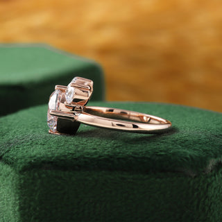 Mickey Mouse Face Diamond Ring - 3 Stone Moissanite Engagement Ring