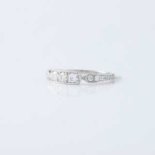 Vintage Three Stone Moissanite Diamond Minimalist 14K Gold Ring