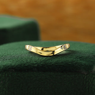 Lab Grown Diamond Curved Matching Band in 14K Solid Gold