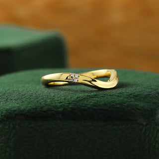 Lab Grown Diamond Curved Matching Band in 14K Solid Gold