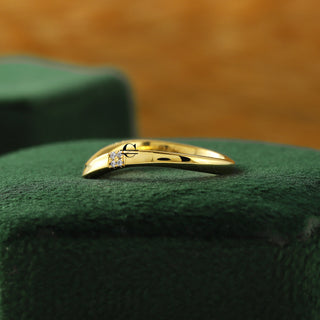 Lab Grown Diamond Curved Matching Band in 14K Solid Gold