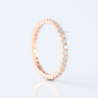 Full Eternity Round Cut Lab Grown Diamond Matching Wedding Band In 14K Rose Gold