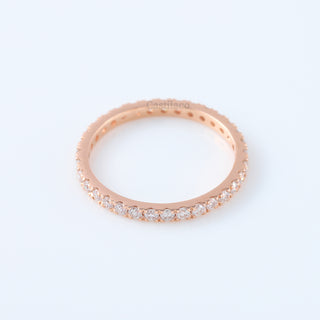 Full Eternity Round Cut Lab Grown Diamond Matching Wedding Band In 14K Rose Gold