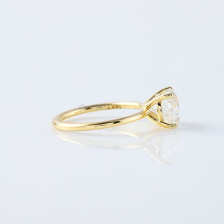 2.00 CT Oval Moissanite Solitaire 14K Solid Yellow Gold Engagement Ring