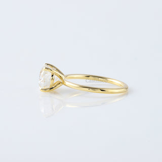 2.00 CT Oval Moissanite Solitaire 14K Solid Yellow Gold Engagement Ring