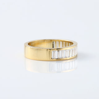 Half Eternity Baguette Lab Grown Diamond 14K Solid Gold Wedding Band