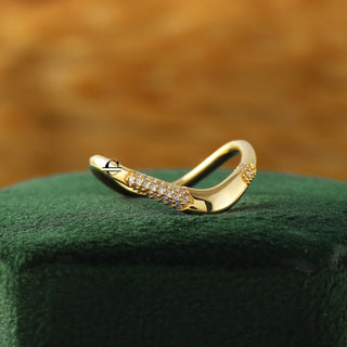Round Lab Grown Diamond Curved Matching Band in 14K Solid Gold