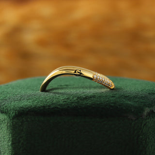 Round Lab Grown Diamond Curved Matching Band in 14K Solid Gold