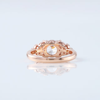 Muse Setting Round Moissanite Diamond 14K Rose Gold Engagement Ring