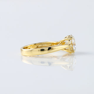 Solitaire Round Moissanite Diamond Engagement Ring in 14K Solid Gold Ring