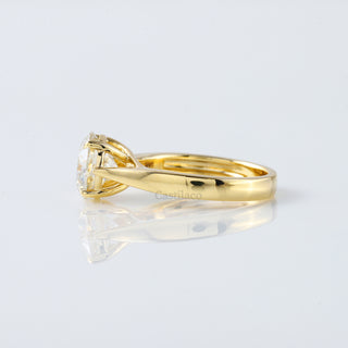 Solitaire Round Moissanite Diamond Engagement Ring in 14K Solid Gold Ring