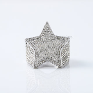 Iced Out Star Shape Moissanite Diamond Hip Hop Men's Ring