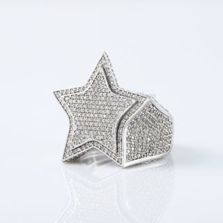 Iced Out Star Shape Moissanite Diamond Hip Hop Men's Ring