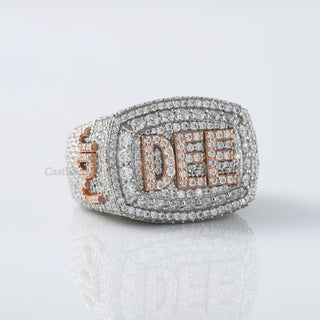 Hip Hop Style Custom Made Moissanite Diamond Ring For Him
