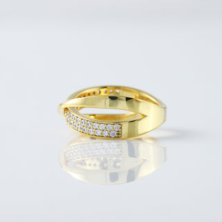 X Cross Lab Grown Diamond Ring in 14K Solid Gold
